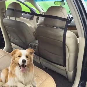 ZIMISI 자동차 개 보호망 애완동물 차량 칸막이 메쉬 신축성 있는 번지 코드가 뒷좌석 보호 펜스 네트