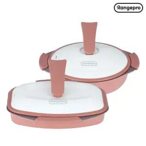 렌지프로 세라믹 사각 그릴팬+라운드팬 세트