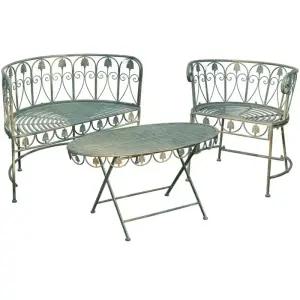 야외 정원 주물테이블 빈티지 야외용 철제 세트 레트로