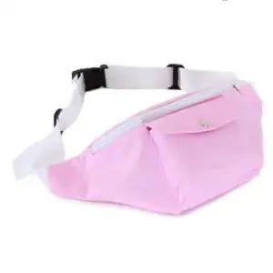 [패션] 힙색 슬링백 커플 가방 무지 포켓 핑크