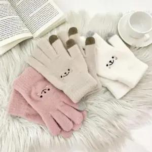 스마트폰터치 겨울 귀요미 손가락장갑 장갑 니트 여성 손가락
