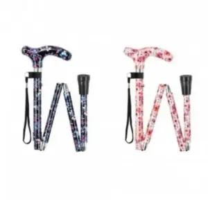 할머니 예쁜 꽃 지팡이 접이식 고령자용 노인 휴대용