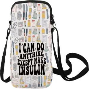 LEVLO 재미있는 인식 크로스바디 백 선물 인슐린 숄더백을 만드는 것 외에는 무엇이든 할 수 있습니다