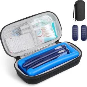 MoKo 인슐린 쿨러 여행 케이스 EVA 하드 TSA 승인 단열 냉각 휴대용 가방으로 약을 시원하게 유지하고 스