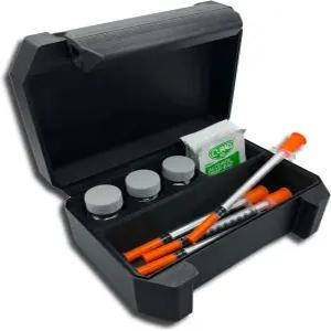 주사기 및 준비 패드 구획이 있는 3슬롯 10ml 바이알 보관 케이스 - 펩타이드 HRT TRT GLP-1 인슐린용