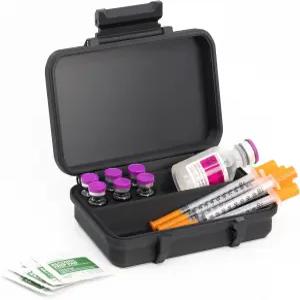 펩타이드 바이알용 듀얼 3ml 및 30ml 바이알 케이스 주사기 피부 준비 물티슈 보관 공간 주사 여행 키트