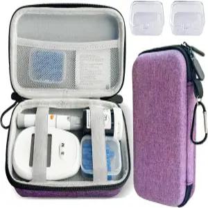 티날라트 용품 여행용 케이스 혈당 검사 스트립 랜싯 랜싱 장치 작은 투명 상자 2개와 클라이밍 버클 (