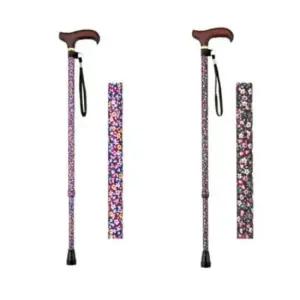 선물용 할머니 꽃무늬 지팡이 일자 높이조절 조절식