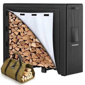 GARDENWORK 1.2M(4피트) 가능한 보관 화재 실내, 야외 가방 패브릭 600D 목재 커버, 튼튼한 포함, 옥스포드 랙, 장작 홀더, 포함 커버 조절