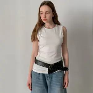 바스카라 빈티지 와이드 스터드 벨트 (2colors)