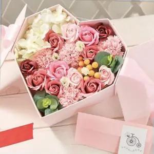 박스 카네이션 용돈 하트 모양 비누꽃 선물 기프트 플라워