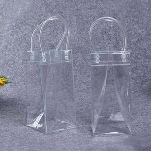 누출 방지 PVC 투명 냉장 샴페인 아이스 보관 정리함 토트 레드 주방 가정용 와인