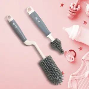 납작모젖병솔세트 실리콘브러쉬 젖꼭지세척솔 물병솔 젖병솔 젖병세척솔