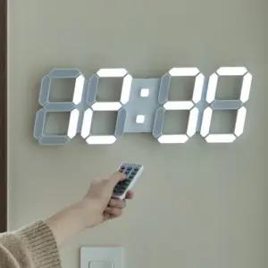 플라이토 시즌5 퓨어 3D LED  인테리어 거실 디지털 전자 벽시계 38cm 화이트