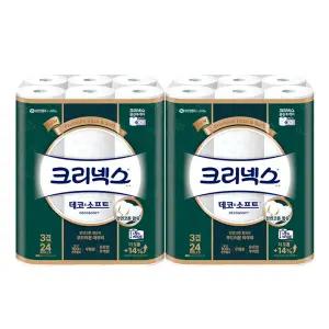 크리넥스 데코 소프트 3겹 30m 24롤 x 2팩/휴지/화장지