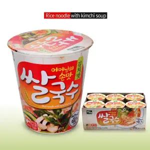 백제 쌀국수 김치맛 컵라면(미니컵) 58gx6개