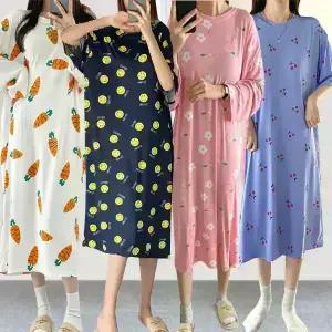 수면잠옷원피스/빈필원피스잠옷/빅사이즈/긴팔/루즈핏/오버핏/홈웨어/이지웨어/바캉스/여름/여행7