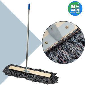 월드크린 색사 강당 걸레 120cm 스틸 고정쇠+스텐봉 세트 밀대 마포 대 걸레 청소