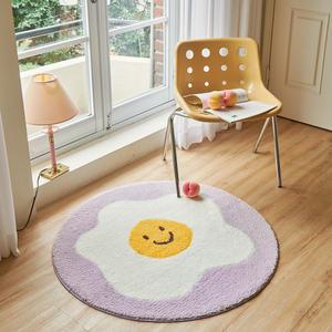 쁘리엘르 후라이 자카드 원형러그, 95X95, 1개