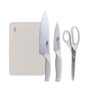 [봄맞이30%] 도루코 마린 베이지 칼도마 4종세트 (식도+과도+가위+도마)