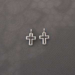 싼비즈 [8-504-11]순은펜던트 공간십자가 7x11mm 실버925 ,1개