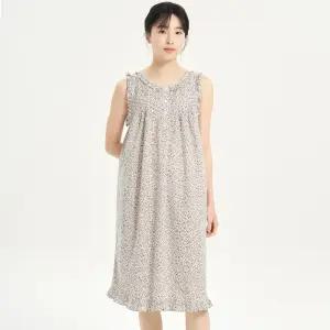 메이플라워 보라잔꽃 나시 순면 여성 빅사이즈 원피스 잠옷