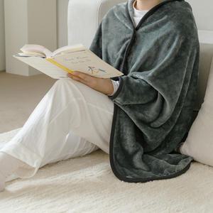 더자리 웨어러블 극세사 담요 L, 다크그레이