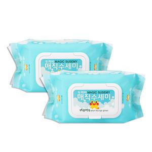 두꺼비 매직 일회용 수세미 세제일체 뽑아쓰는 주방 캠핑 40매 2개