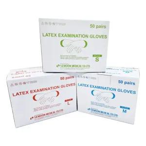 세운 멸균 라텍스장갑 S M L 50조 병동용 진료용 글러브