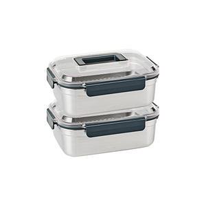 글라스락 클린 스텐 밀폐용기 직사각 2,800ml 2개 세트, 1개