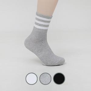 대한민국에서 생산 여성,남성 삼선라인 스포츠 중목 양말 10켤레