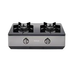 린나이 가스레인지 2구 AA건전지교체형 골드실버 고화력 RT-1080IJ