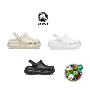 파츠 국내정품 여성용 크록스 크러쉬 클로그 블랙/화이트/본 우먼