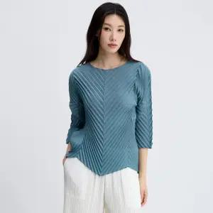 솔리드 V 핸드 플리츠 티셔츠_EPTSS325007