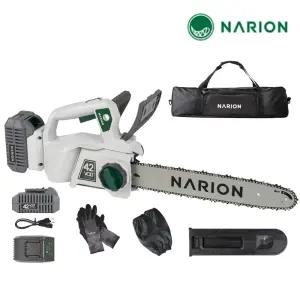 나리온 42V 14인치 무선 전기톱 풀세트 FNJ140R 충전 체인톱 전동톱