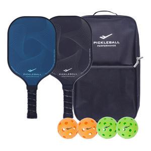프로-스펙스 파이버글라스 피클볼 라켓 세트 2인 유리섬유 패들 공 가방 포함