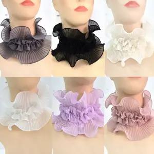 국내산 레이스넥워머 주름 여름 넥카라 골프 목 자외선차단