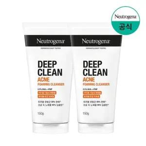 [뉴트로지나] 딥클린 아크네 포밍 클렌저 150g x2