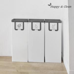 해피앤크린 57리터 분리수거함 나눔이 블랙 3개/사무실/회사/학교/재활용/쓰레기분리/원룸/원터치/공간활용