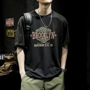 순면 남자 빅사이즈 브루클린 박스티 반팔 오버핏 레터링 티셔츠 프린팅 헬스
