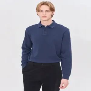 헤지스 남성 24FW [반값세일][스테디셀러] 라이트네이비 단색 면혼방 긴팔카라티셔츠 WHTS4D432N1