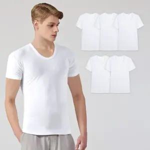 [기간한정] 남성 U넥 반팔 런닝 5매