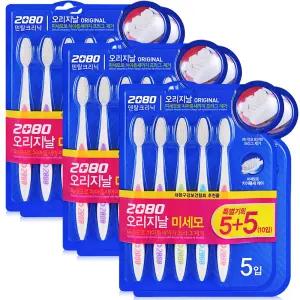 애경산업 2080 오리지널 미세모 칫솔 5개입 6개