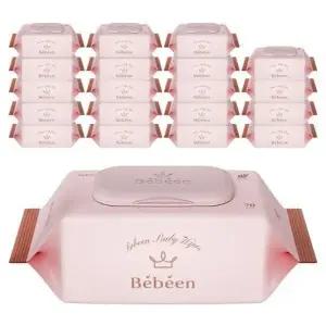 [시그니처] 로즈골드 물티슈 70매 75g 20팩 두꺼운 엠보 캡형 아기물티슈