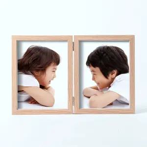 OCE 2단 접이식 스탠드 나무 사진 액자 6X8