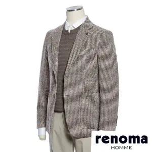 갤러리아 레노마 FW 모혼방 브라운 하운드 투스 체크 자켓 RQLMBJ53A