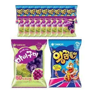 오리온 왕꿈틀이 67g, 10입,1개 + 마이구미 포도 66g, 10입,1개