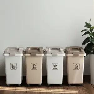 대용량 원터치 분리수거함 이동식바퀴 30L 50L 가정용 카페 사무실 쓰레기통