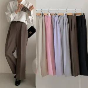 다올샵 여성 와이드 슬랙스 데일리 면바지 하객룩 오피스룩 SL-10