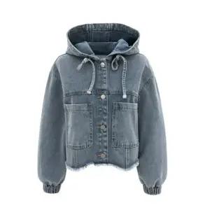 언발 포켓후드 데님자켓